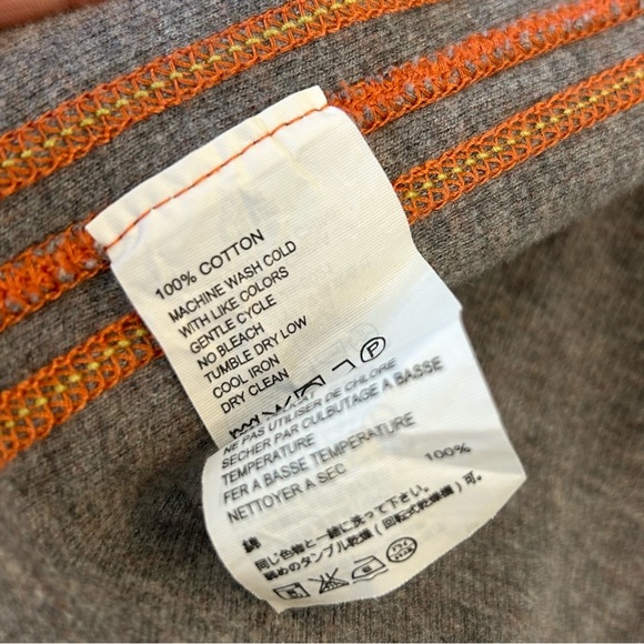 Reversible Fall Tommy Bahama Gray and Orange Quarter Zip Cotton Sweater Large - Picture 10 of 12